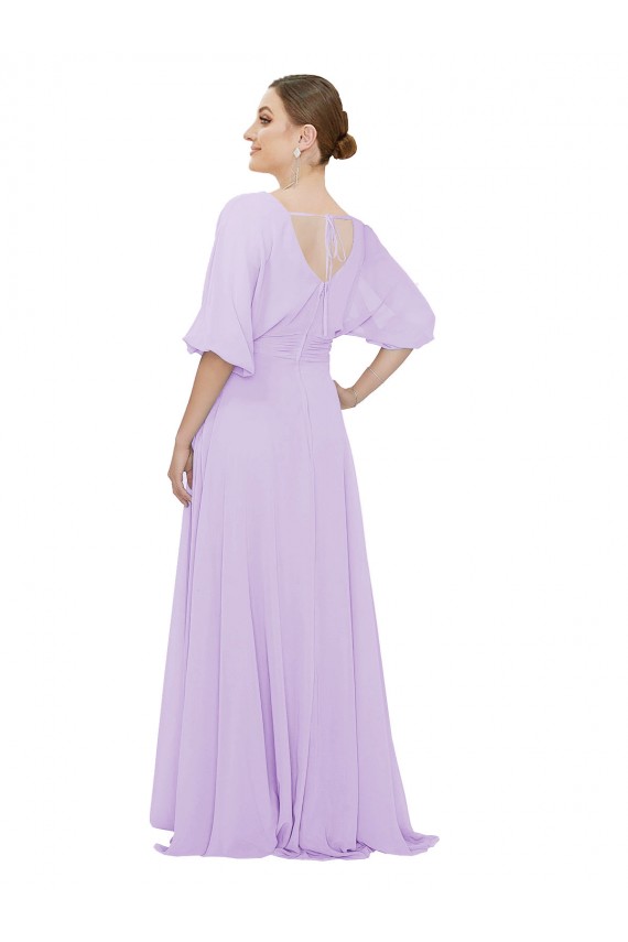 Chiffon Bridesmaid Dress with Ruched Waist UK