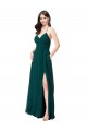 Chiffon Bridesmaid Dress with Draped Surplice Bodice UK