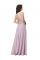 High-Halter Chiffon Bridesmaid Dress with Keyhole Cowl Back UK