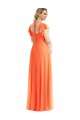 Flutter Sleeves Scoop Open Back Chiffon Maxi Bridesmaid Dress UK