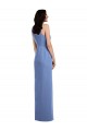 Sleeveless Chiffon Bridesmaid Dress with Draped Front Slit UK