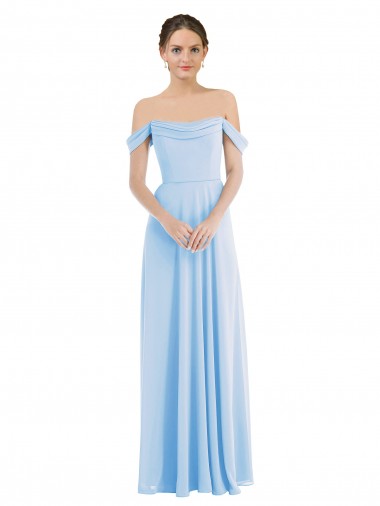 Off the Shoulder Draped Neckline Maxi Bridesmaid Dress UK