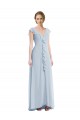 Ruffle Trimmed V Back Chiffon Maxi Bridesmaid Dress UK