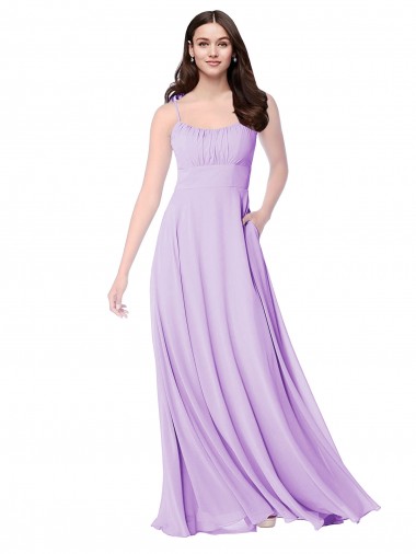 Chiffon A-Line Chiffon Bridesmaids Dress with Ruched Bodice UK