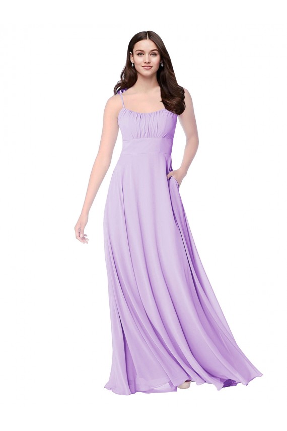 Chiffon A-Line Chiffon Bridesmaids Dress with Ruched Bodice UK