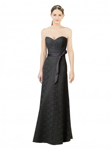 Strapless Lace Bridesmaid Dress with Sweetheart Neckline UK