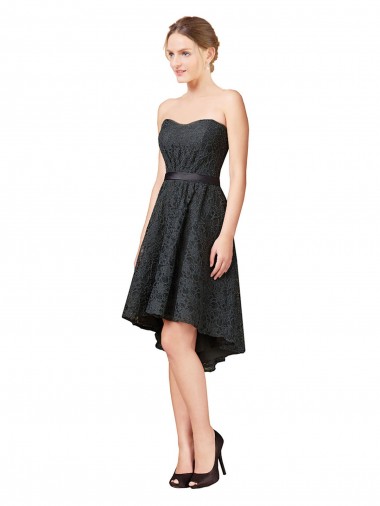 Lace Bridesmaid Dress with Hi-Low Hemline UK