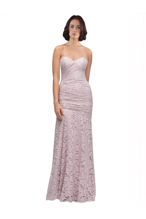 Floor Length Long Mermaid Lace Bridesmaid Dress with Low Back UK