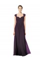 Long Chiffon Sweetheart Bridesmaid with Lace Straps and Keyhole Back UK