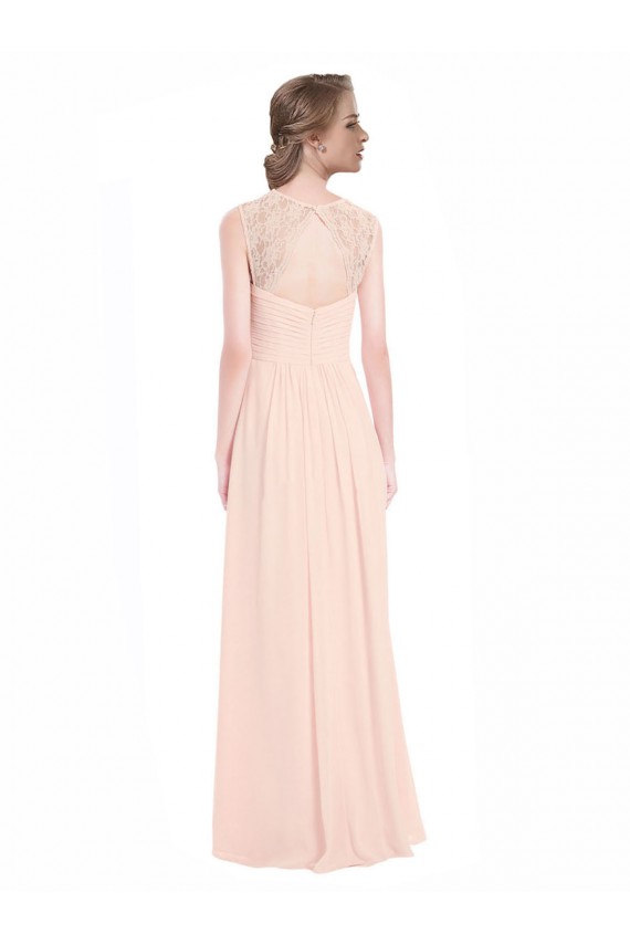 Sweetheart Chiffon Bridesmaid Dress with Lace Straps and Keyhole Back UK