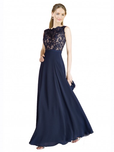 Bateaux Neckline A-Line Lace Bridesmaid Dress with Top Nude Layer UK