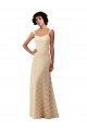 Lace A-Line Long Bridesmaids Dress with Satin Waistband UK