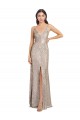 V-Neck Fully Sequin Bridesmaid Dress with V-Back and Front Slit UK