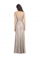 V-Neck Fully Sequin Bridesmaid Dress with V-Back and Front Slit UK