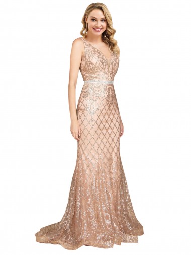 Sleek Long Mermaid Sparkling Sequin Bridesmaid Dress UK