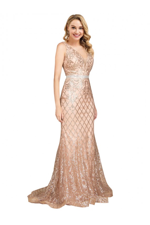 Sleek Long Mermaid Sparkling Sequin Bridesmaid Dress UK