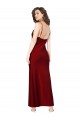 Cowl Neck Low Back Silky Satin Bridesmaid Dress with Thin Back Straps UK