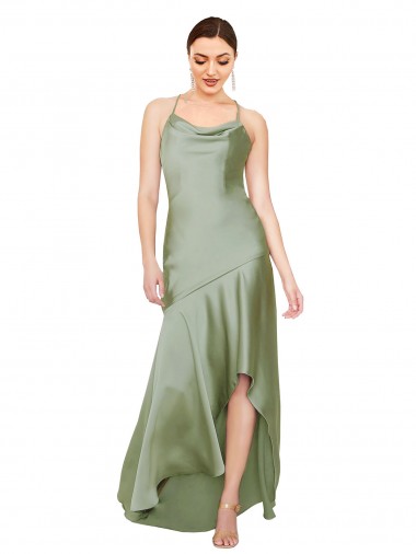 Silky Satin Bridesmaid Dress with Bias Cut Skirt UK