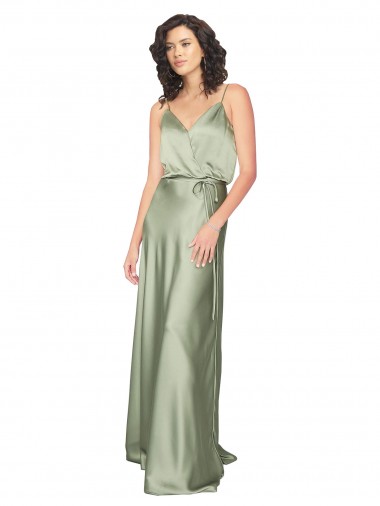 Silky Satin Bridesmaid Dress with Tied Waist UK