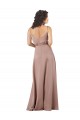 Subtle V-Neckline Silky Satin Bridesmaid Dress with Front Button Detail UK