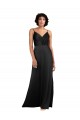 Full Length V-Neckline Silky Satin Bridesmaid Dress with Spaghetti Straps UK