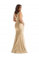 Shirred Shoulder Silky Satin Mermaid Bridesmaid Dress UK