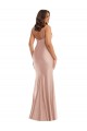 Deep V-Neck Silky Satin Mermaid Bridesmaid Dress with Side Slit UK