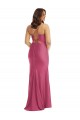 Cowl-Neck Open Tie-Back Silky Satin Mermaid Bridesmaid Dress with Frong Slit UK