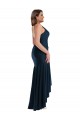 Pleated Wrap Ruffled High Low Silky Satin Bridesmaid Dress UK