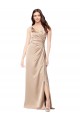 Silky Satin Bridesmaid Dress with Draped Surplice Bodice UK