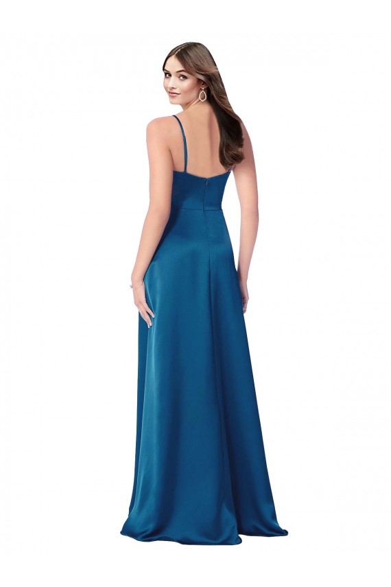 Cowl Neck Salky Satin Bridesmaid Dress UK