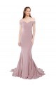 Off the Shoulder Mermaid Long Sweep Train Bridesmaid Dress UK