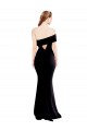 Asymmetrical Draped Off the Shoulder Banded Crepe Bridesmaid Dress UK