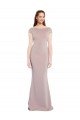 Boat Neck Cap Sleeve Crepe Bridesmaid Dress with Plunging Tie Back UK