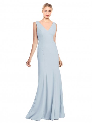 Sleeveless Seamed Bodice Trumpet Bridesmaid Dress UK