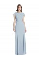 Bateau Neck Cap Sleeves Open Back Trumpet Bridesmaid Dress UK