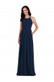 Criss Cross Back Crepe Halter Bridesmaid Dress with Pockets UK