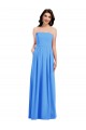 Strapless Pleated Skirt Crepe Bridesmaid Dress with Pockets UK