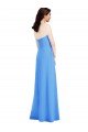 Strapless Pleated Skirt Crepe Bridesmaid Dress with Pockets UK