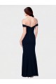 Mermaid Off the Shoulder Long Crepe Bridesmaid Dress with Low Back UK