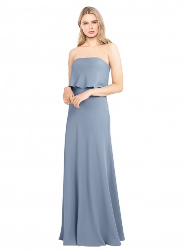 High Neck Sheath Sleeveless Stretch Crepe Bridesmaid Dress UK