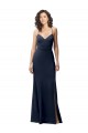 Sweetheart Fit and Flare Stretch Crepe Bridesmaid Dress with Side Slit and Strappy Back UK