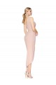 Knee Length Short Crepe Formal Wrap Bridesmaid Dress UK