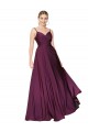 High Neck Spaghetti Straps Long V-Back Crepe Bridesmaid Dress UK