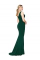 V-Neck Floor Length Long Crepe Mermaid Bridesmaid Dress UK