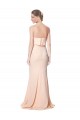 High Neck Strapless Long Crepe Maxi Bridesmaid Dress with Overlay UK