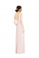 Square Neck Low Back A-Line Bridesmaid Dress with Front Slit and Pockets UK