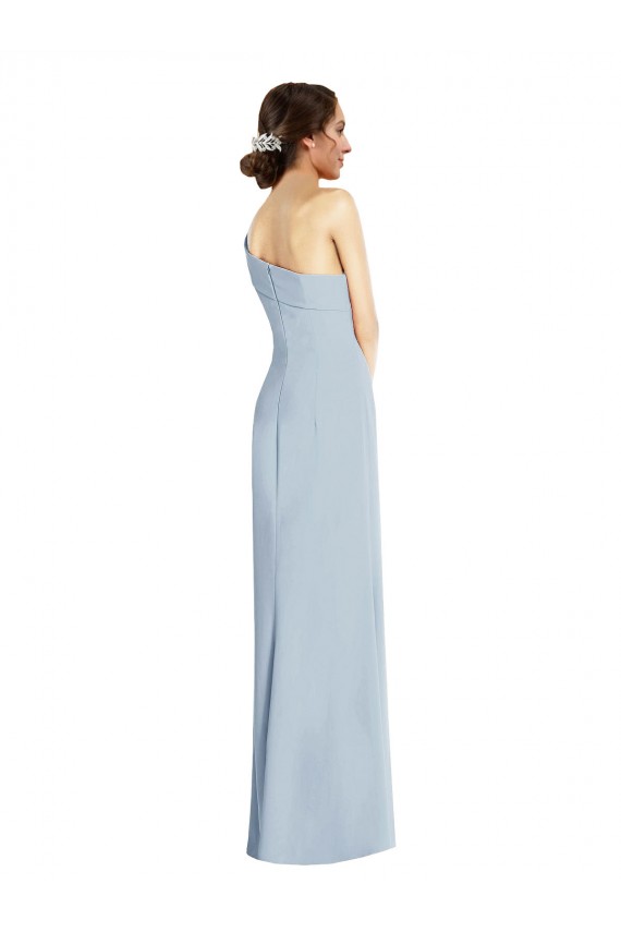 Asymmetrical Off the Shoulder Cuff Trumpet Bridesmaid Dress With Front Slit UK