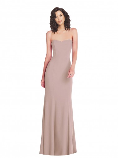 Strapless Princess Line Crepe Mermaid Bridesmaid Dress UK