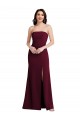 Strapless Crepe Maxi Bridesmaid Dress with Front Slit UK